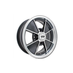 Alufelge BRM, 4.5x15, schwarz, poliert VW Käfer, VW T1, VW T2, EMPI