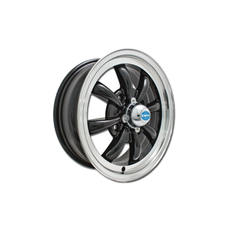 Empi GT 8 Alufelge, 5.5x15, schwarz, poliert VW Käfer, VW T1, VW T2