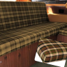 Sitz und Lehnenbezug VW T2, beige/braun, kariert, 1090mm