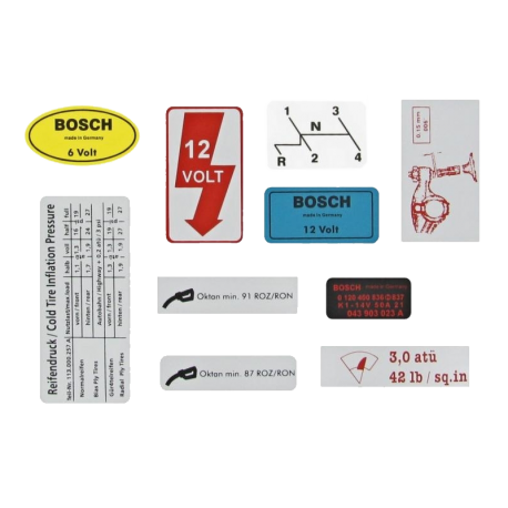 Aufkleber Satz VW Käfer, VW T1, VW T2, Restauration