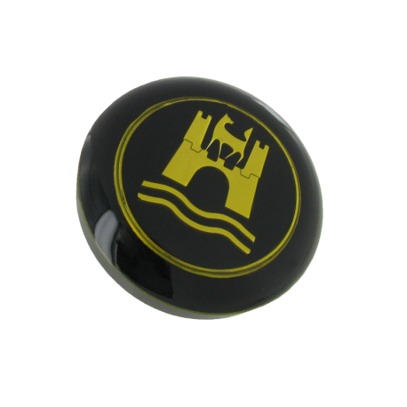 Hupenknopf VW Käfer, Karmann Ghia, schwarz/gold, 113415669BG