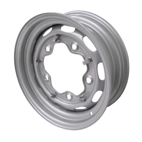 Stahlfelge Porsche 356, VW Käfer, Karmann Ghia, VW T1, 5,5x15, ET15, silber